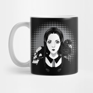 Gothic girl with skull and crow Mug